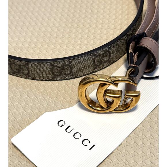 NWT GUCCI GG Supreme Monogram Calfskin Leather Canvas Belt - Picture 8 of 9